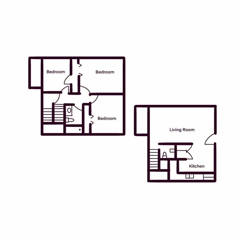 three bedroom floor plan